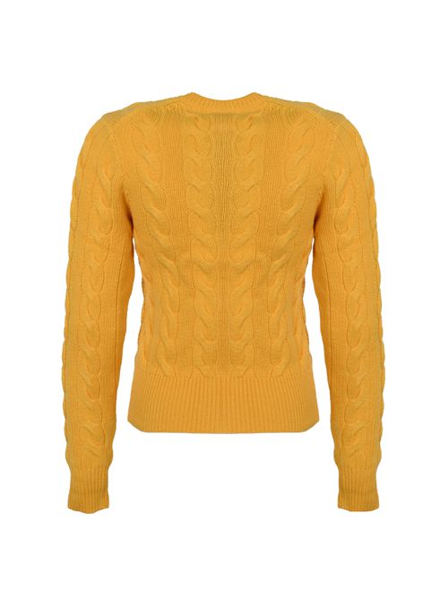 Cardigan a trecce in lana e cashmere Yellow POLO RALPH LAUREN | 211972104009